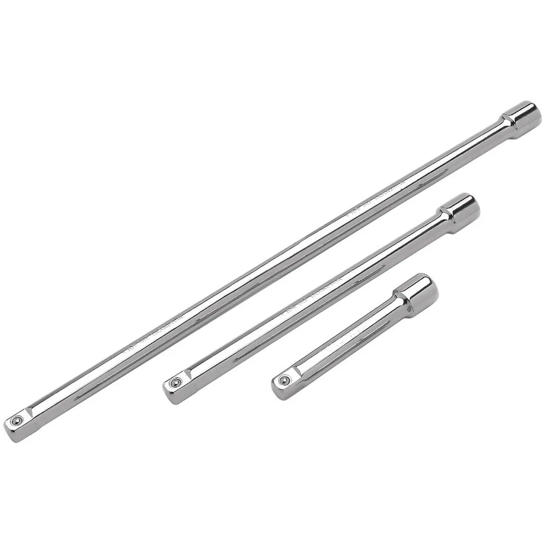 W32140 – PERFORM TOOL Socket Extension, 1/2 Inch Drive 3 Inch/ 5 Inch/ 10 Inch Length Polished Nickel Chrome Plated C...
